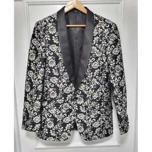 Statement Italy Super 150 Exclusive Confidence Black Gray Jacquard Sportcoat 38r